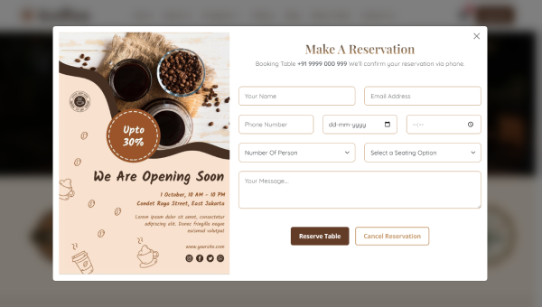 Reservation Page
